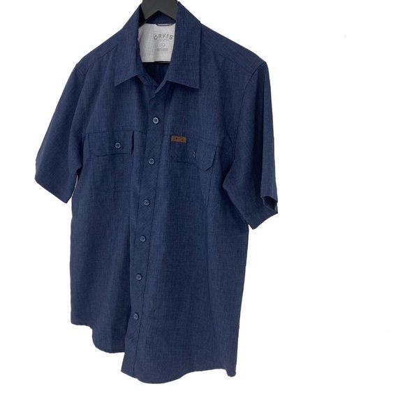 ORVIS Classic Collection Blue Heather Button Up Shirt - Picture 3 of 16
